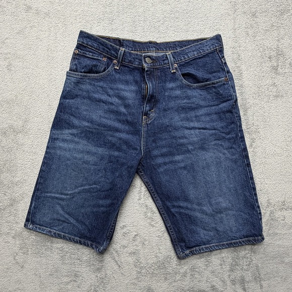 Levi's Other - Levi's 569 Denim‎ Shorts Mens Measured 33x12 Blue Loose 5 Pocket Zip Fly Stretch